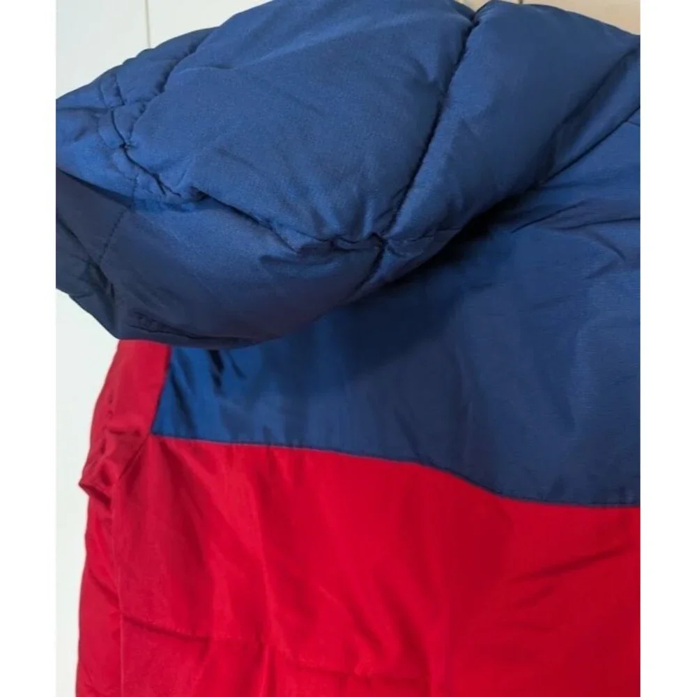 Lands' End Red and Blue Puffer Jacket Youth Boys XS 5/6 Warm Winter Coat